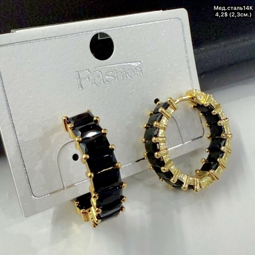 Сережки мед.сталь14К 10711 (2.3см)